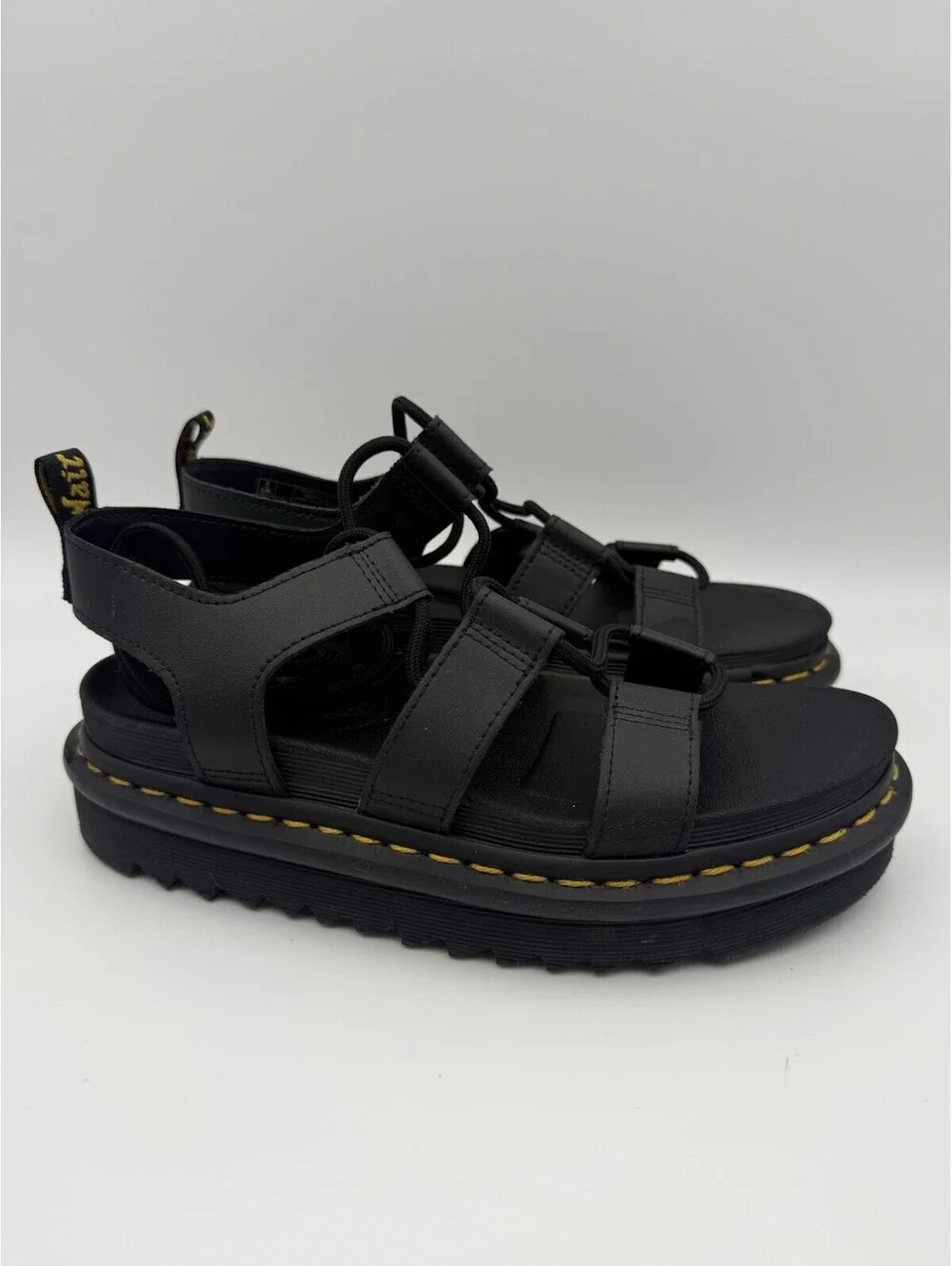 Dr Martens Doc Nartilla Sandals Women's Size 7 Black Gladiator Style Sandal